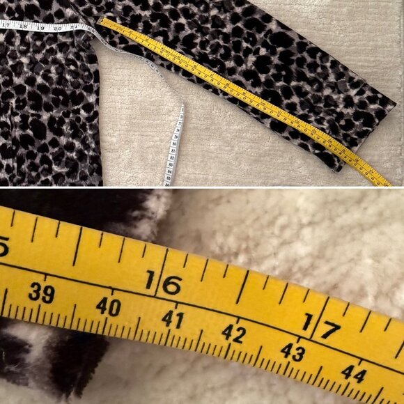 Kim Rogers Petite Sz PXL Black and White Leopard Print Zip-Up Velour Jacket - Picture 8 of 10